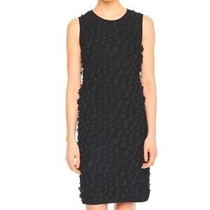 Karl Lagerfeld Black 3d Flower Embellished Floral Dress